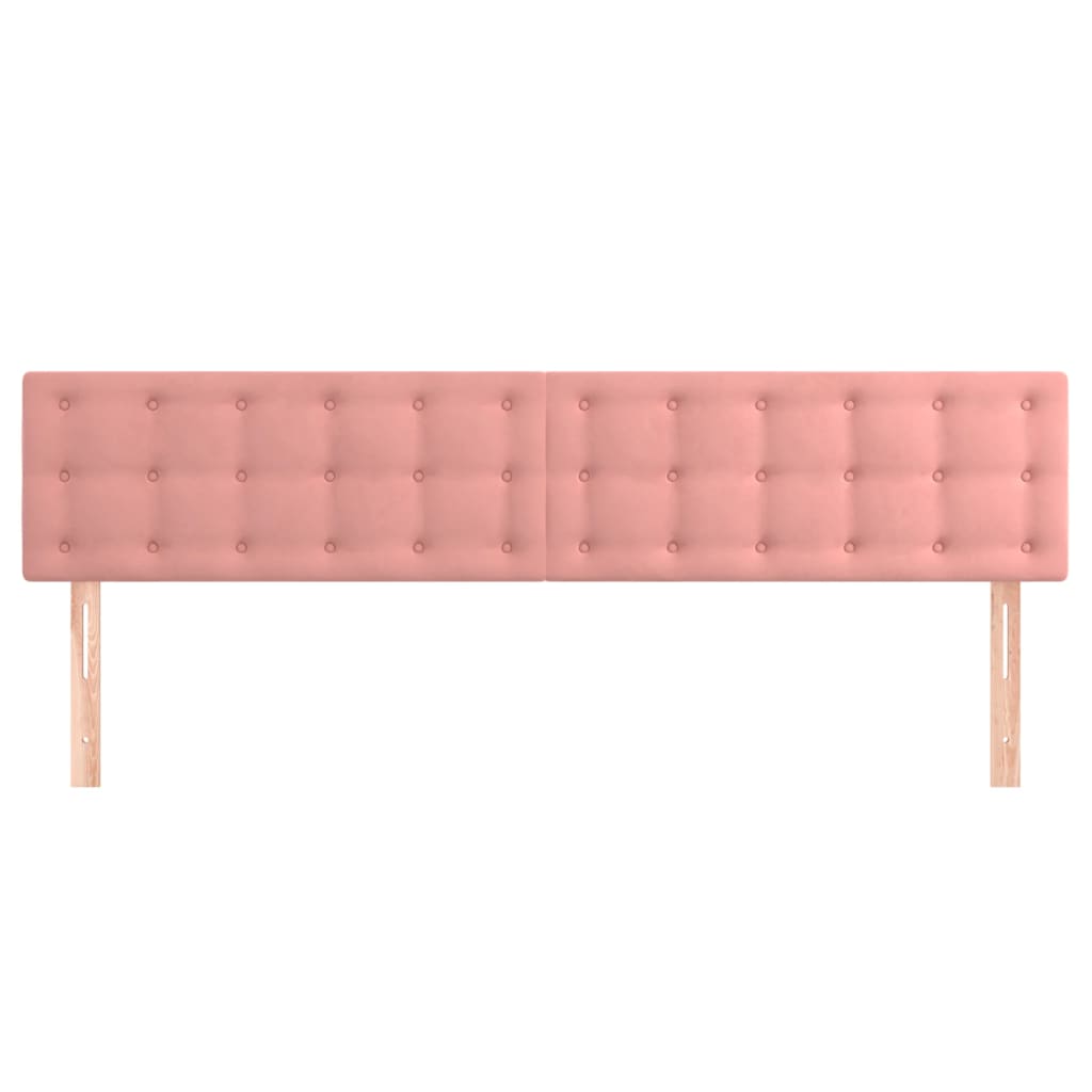 Kopfteile 2 Stk. Rosa 90x5x78/88 cm Samt