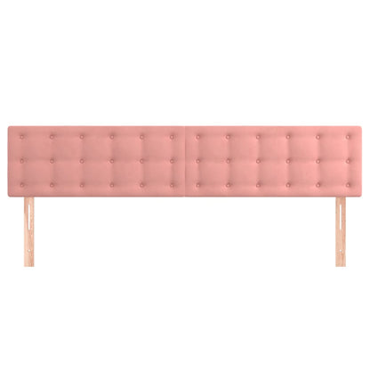 Kopfteile 2 Stk. Rosa 90x5x78/88 cm Samt