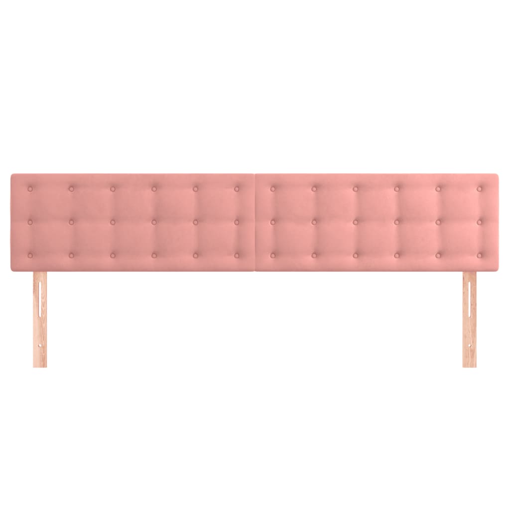 Kopfteile 2 Stk. Rosa 100x5x78/88 cm Samt