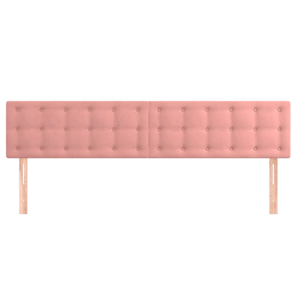 Kopfteile 2 Stk. Rosa 100x5x78/88 cm Samt