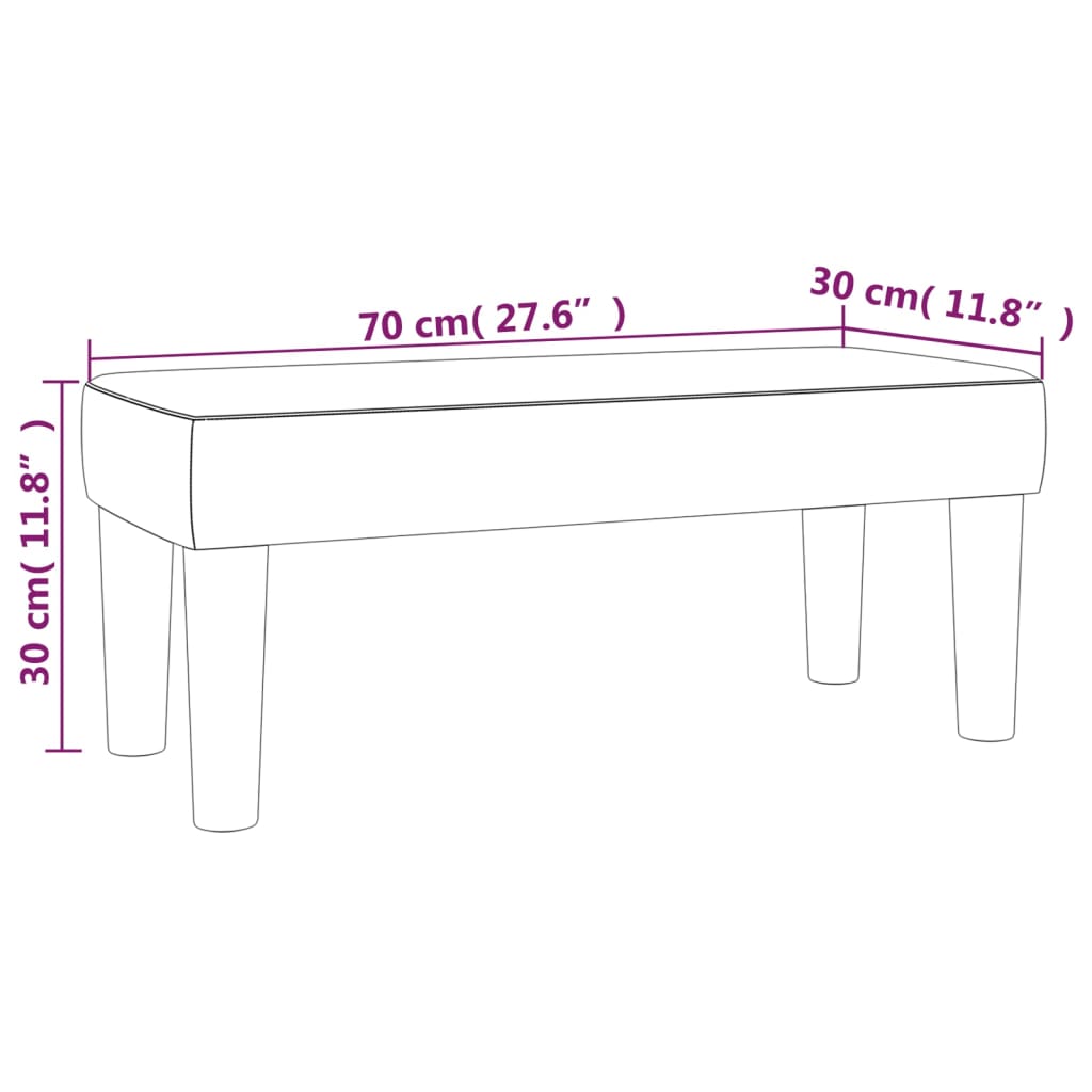 Sitzbank Creme 70x30x30 cm Stoff