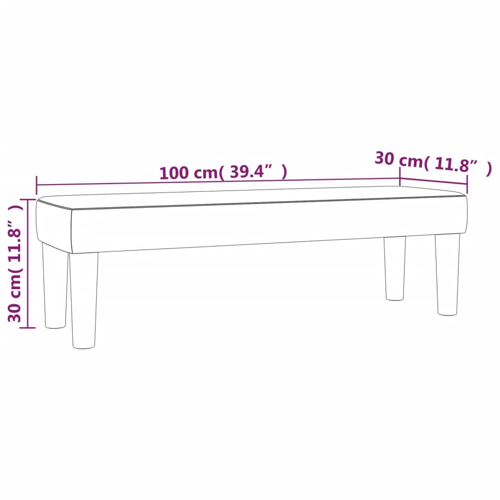 Sitzbank Dunkelbraun 100x30x30 cm Stoff