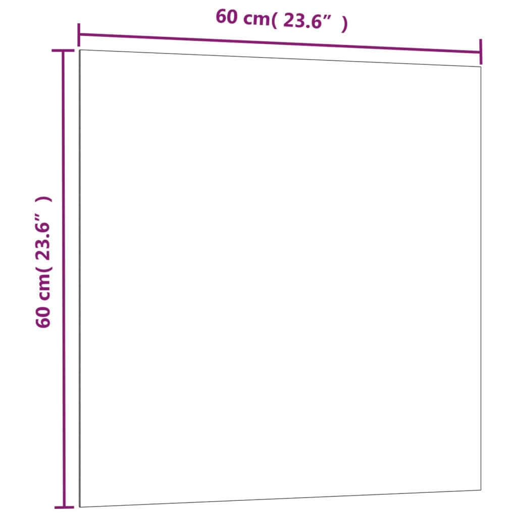 Magnettafel Wandmontage Weiß 60x60 cm Hartglas