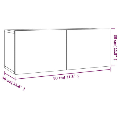 2-tlg. TV-Schrank-Set Braun Eichen-Optik Holzwerkstoff