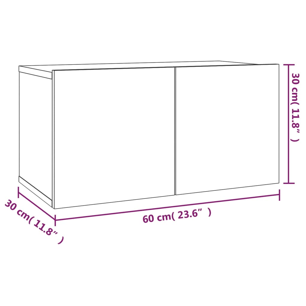 2-tlg. TV-Schrank-Set Braun Eichen-Optik Holzwerkstoff