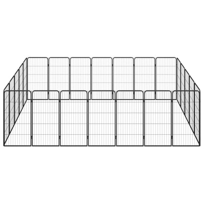 24-tlg. Hundelaufstall Schwarz 50x100cm Stahl Pulverbeschichtet