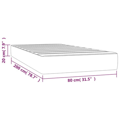 Taschenfederkernmatratze Dunkelblau 80x200x20 cm Samt