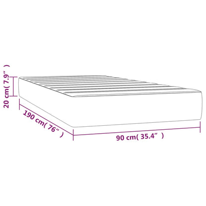 Taschenfederkernmatratze Dunkelbraun 90x190x20 cm Stoff