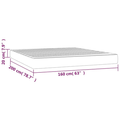 Taschenfederkernmatratze Creme 160x200x20 cm Stoff