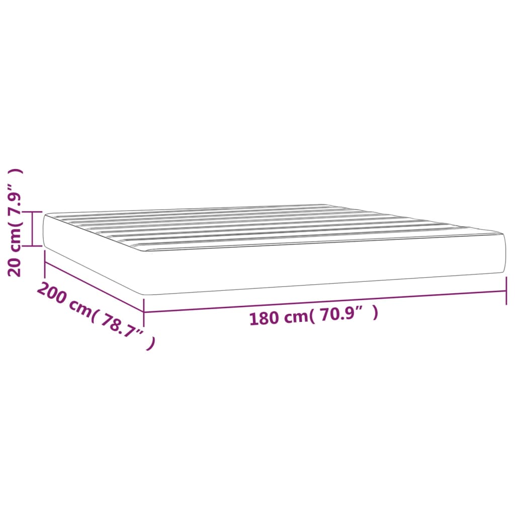 Taschenfederkernmatratze Schwarz 180x200x20 cm Stoff