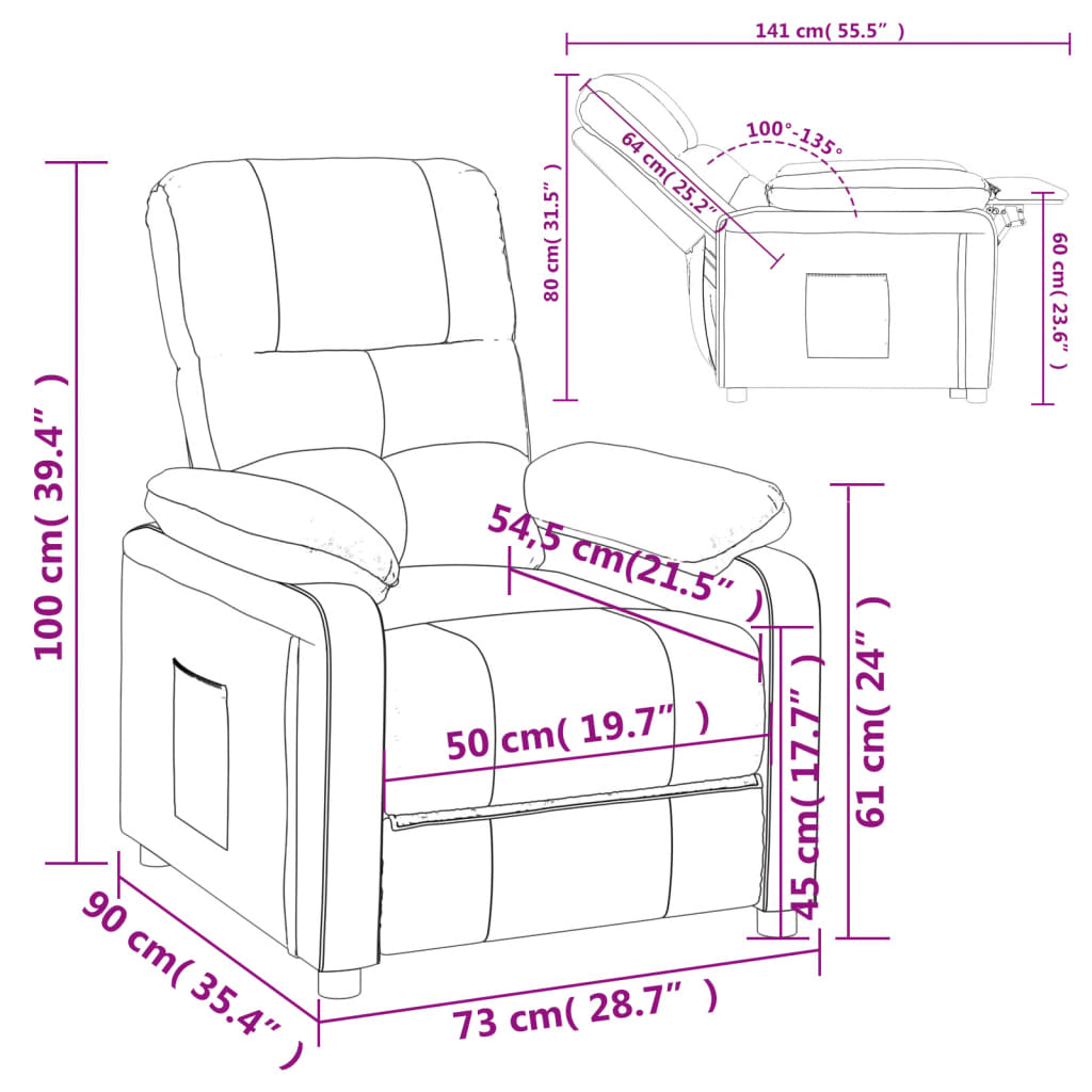 Relaxsessel Braun Stoff