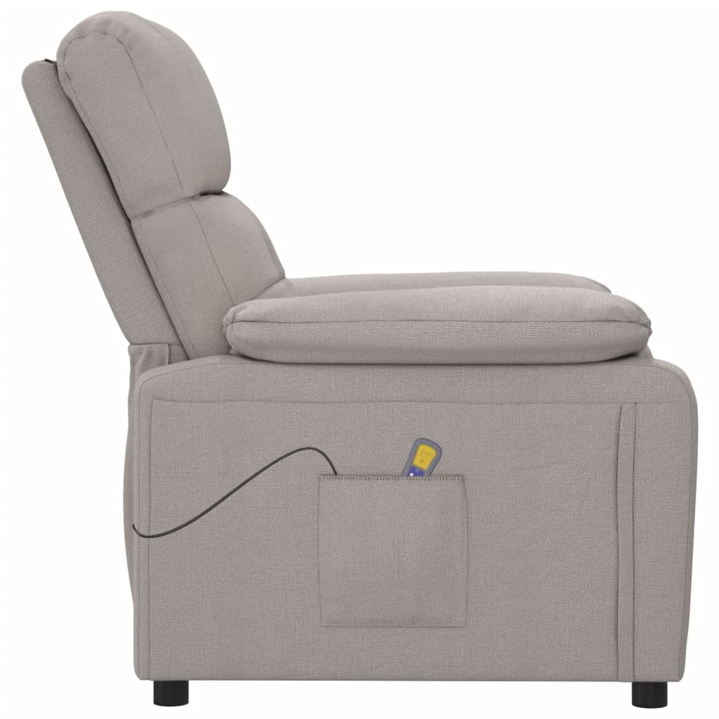 Massagesessel Taupe Stoff