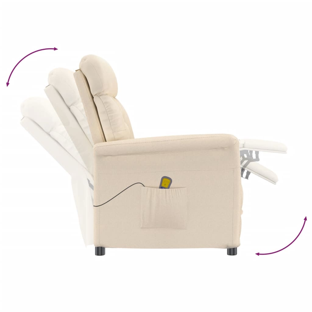 Massagesessel Beige Mikrofasergewebe