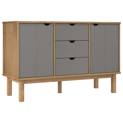 Sideboard OTTA Braun&Grau 113,5x43x73 cm Massivholz Kiefer