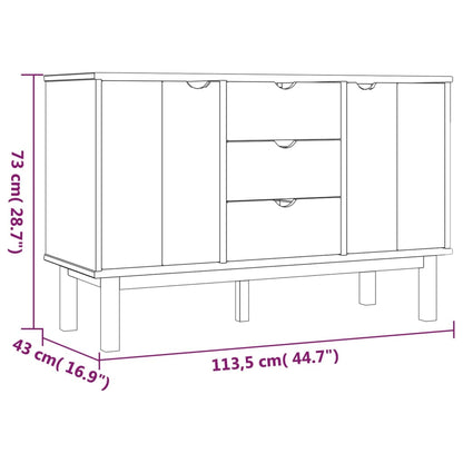 Sideboard OTTA Braun&Grau 113,5x43x73 cm Massivholz Kiefer