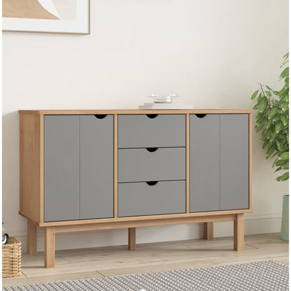 Sideboard OTTA Braun&Grau 113,5x43x73 cm Massivholz Kiefer