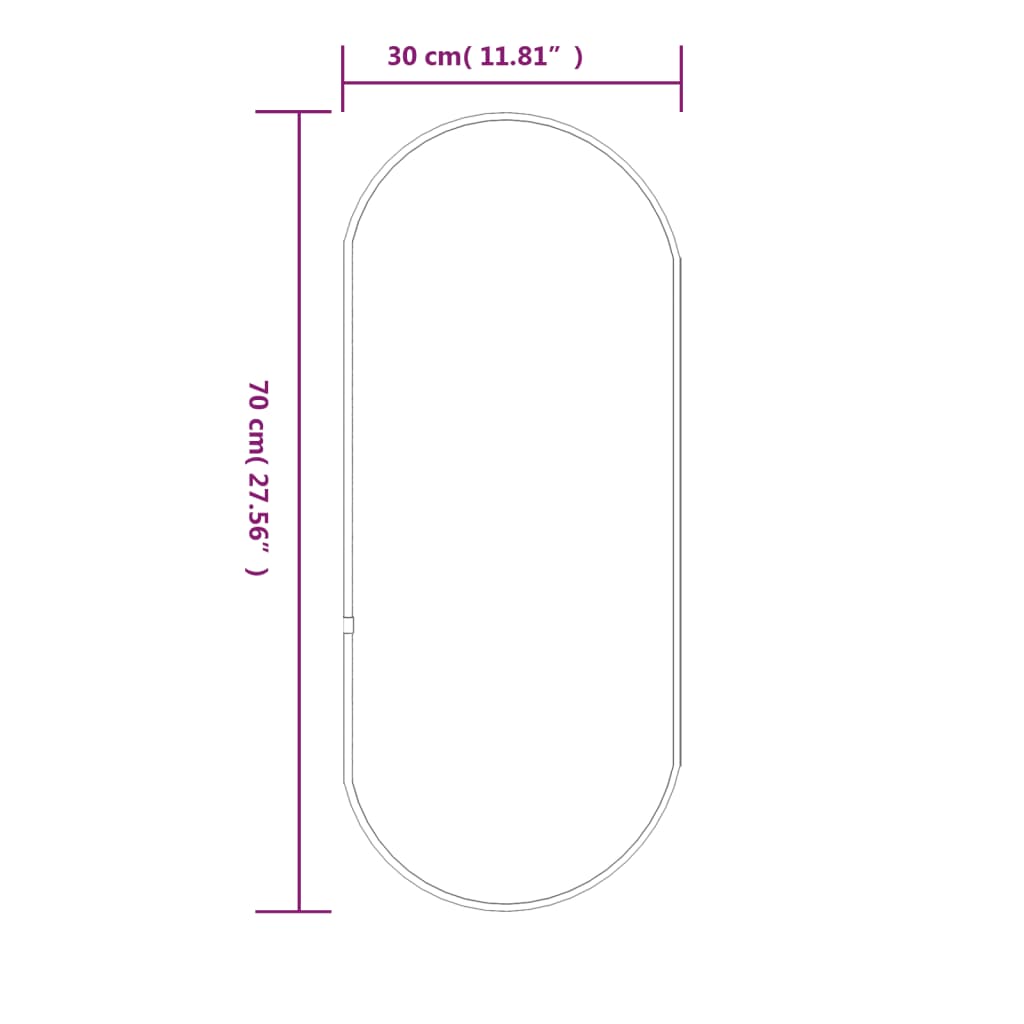 Wandspiegel Golden 70x30 cm Oval