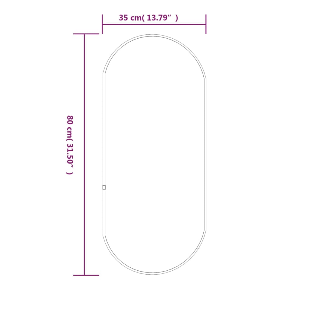 Wandspiegel Golden 80x35 cm Oval