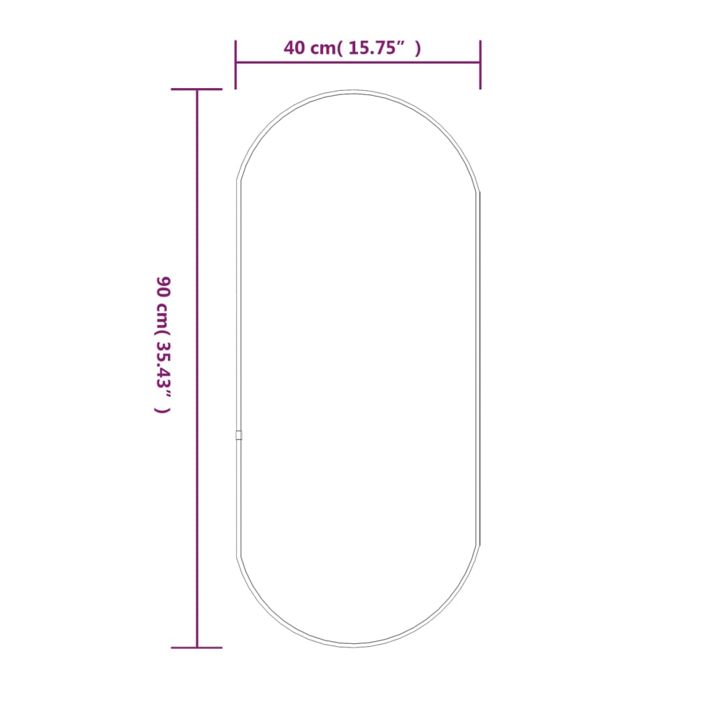 Wandspiegel Golden 90x40 cm Oval