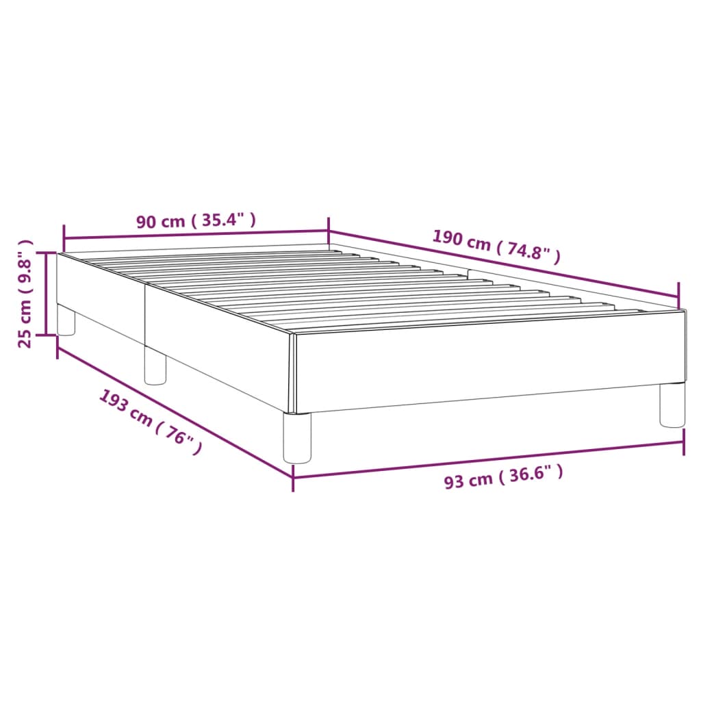 Bettgestell Hellgrau 90x190 cm Stoff