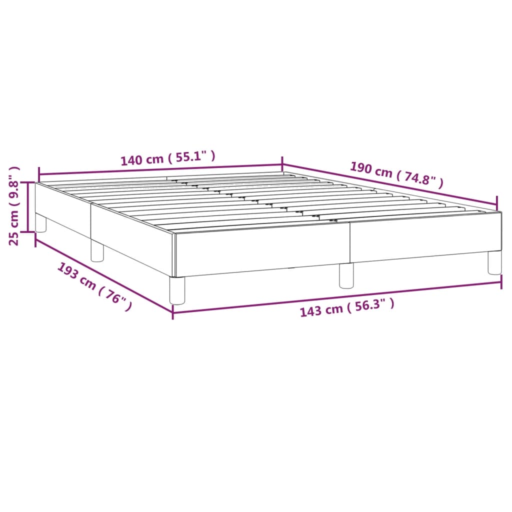 Bettgestell Hellgrau 140x190 cm Stoff