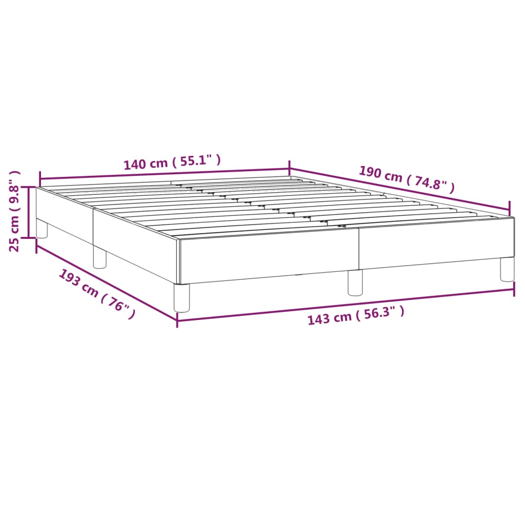 Bettgestell ohne Matratze Dunkelgrau 140x190 cm Stoff