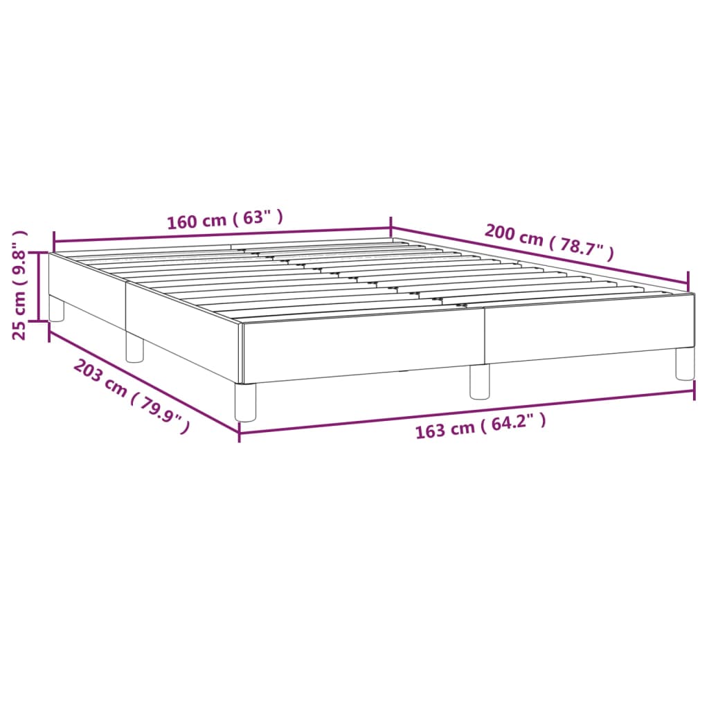 Bettgestell ohne Matratze Hellgrau 160x200 cm Stoff