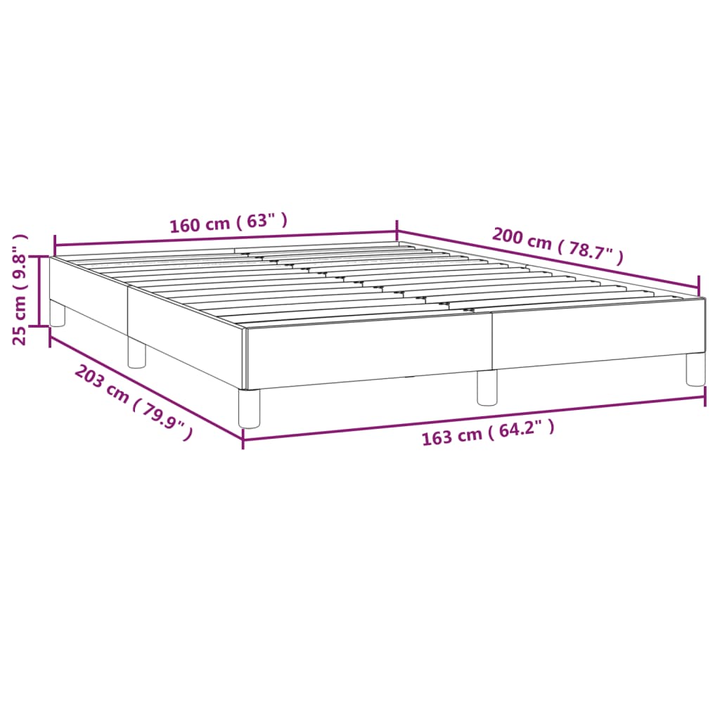 Bettgestell ohne Matratze Dunkelgrau 160x200 cm Stoff