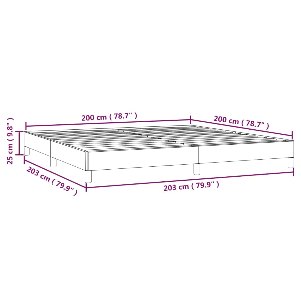 Bettgestell ohne Matratze Creme 200x200 cm Stoff