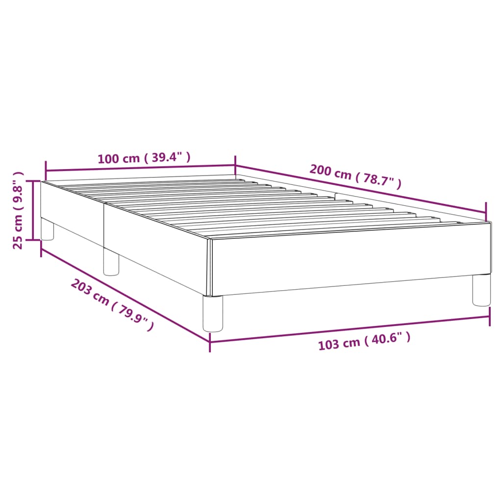 Bettgestell Weiß 100x200 cm Kunstleder