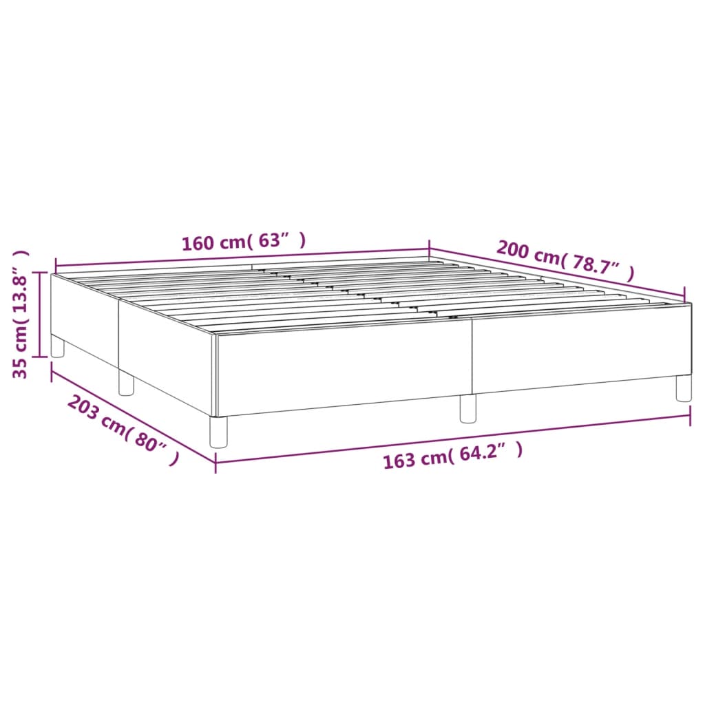 Bettgestell ohne Matratze Schwarz 160x200 cm Stoff