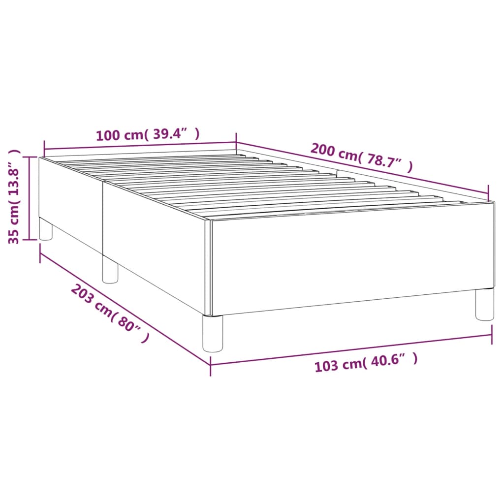 Bettgestell Weiß 100x200 cm Kunstleder