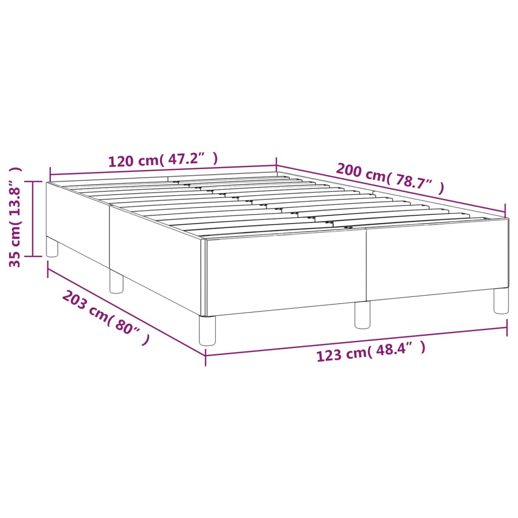 Bettgestell Schwarz 120x200 cm Kunstleder