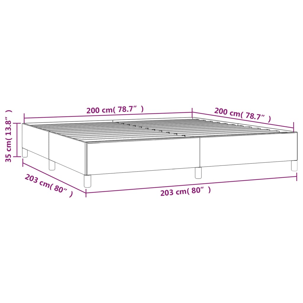 Bettgestell Weiß 200x200 cm Kunstleder