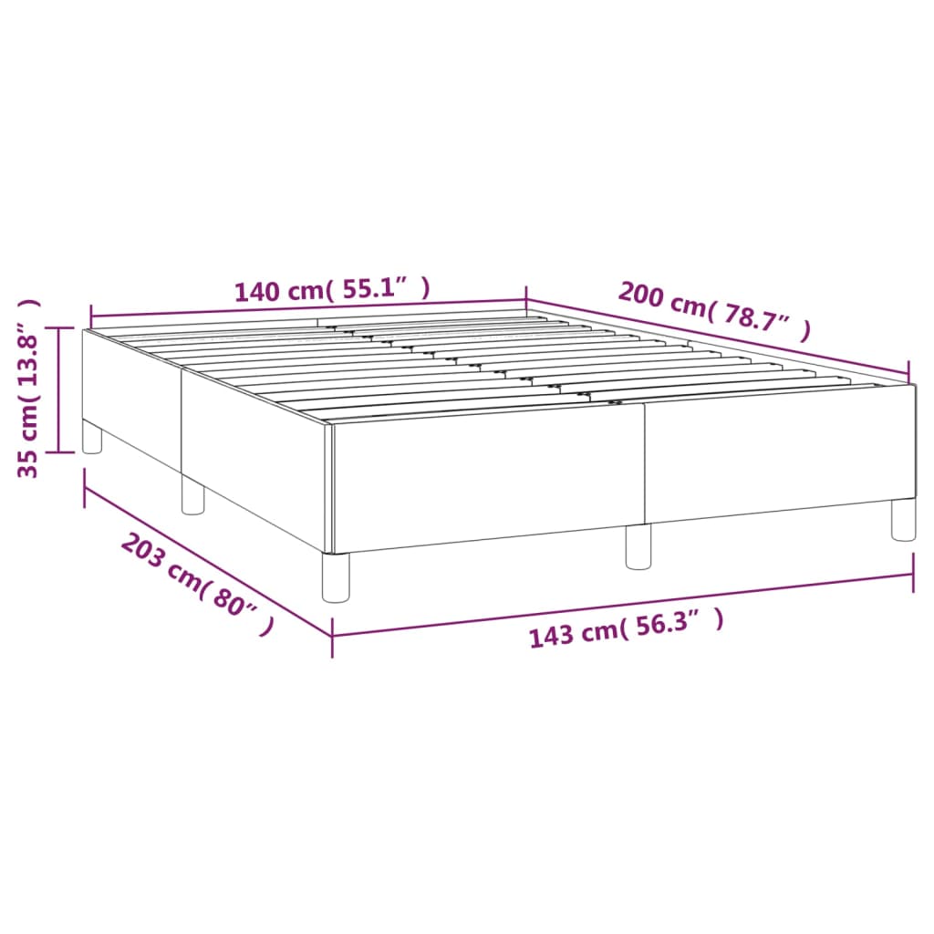 Bettgestell Rosa 140x200 cm Samt