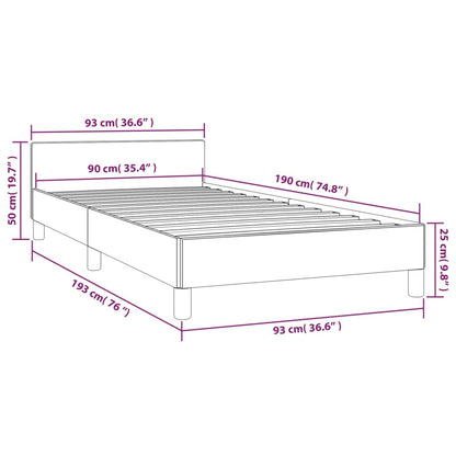 Bettgestell mit Kopfteil ohne Matratze Schwarz 90x190 cm Stoff