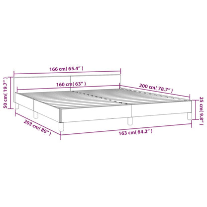 Bettgestell ohne Matratze Taupe 160x200 cm Stoff