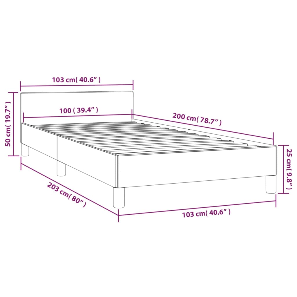 Bettgestell ohne Matratze Dunkelgrün 100x200 cm Samt