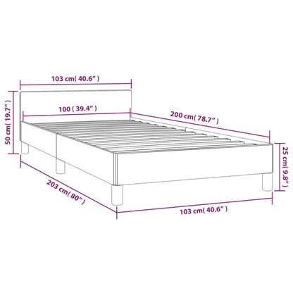 Bettgestell mit Kopfteil ohne Matratze Rosa 100x200 cm Samt