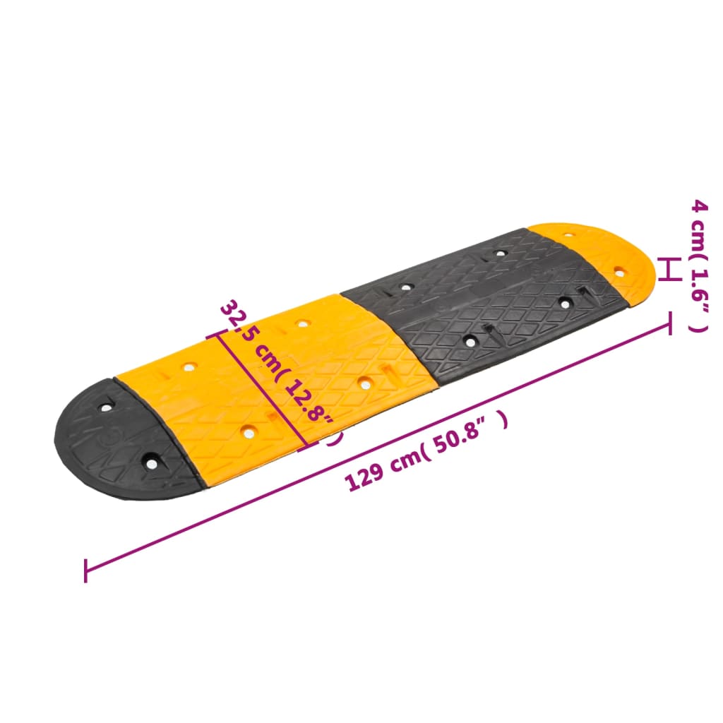 Bodenschwelle Gelb & Schwarz 129x32,5 x4 cm Gummi