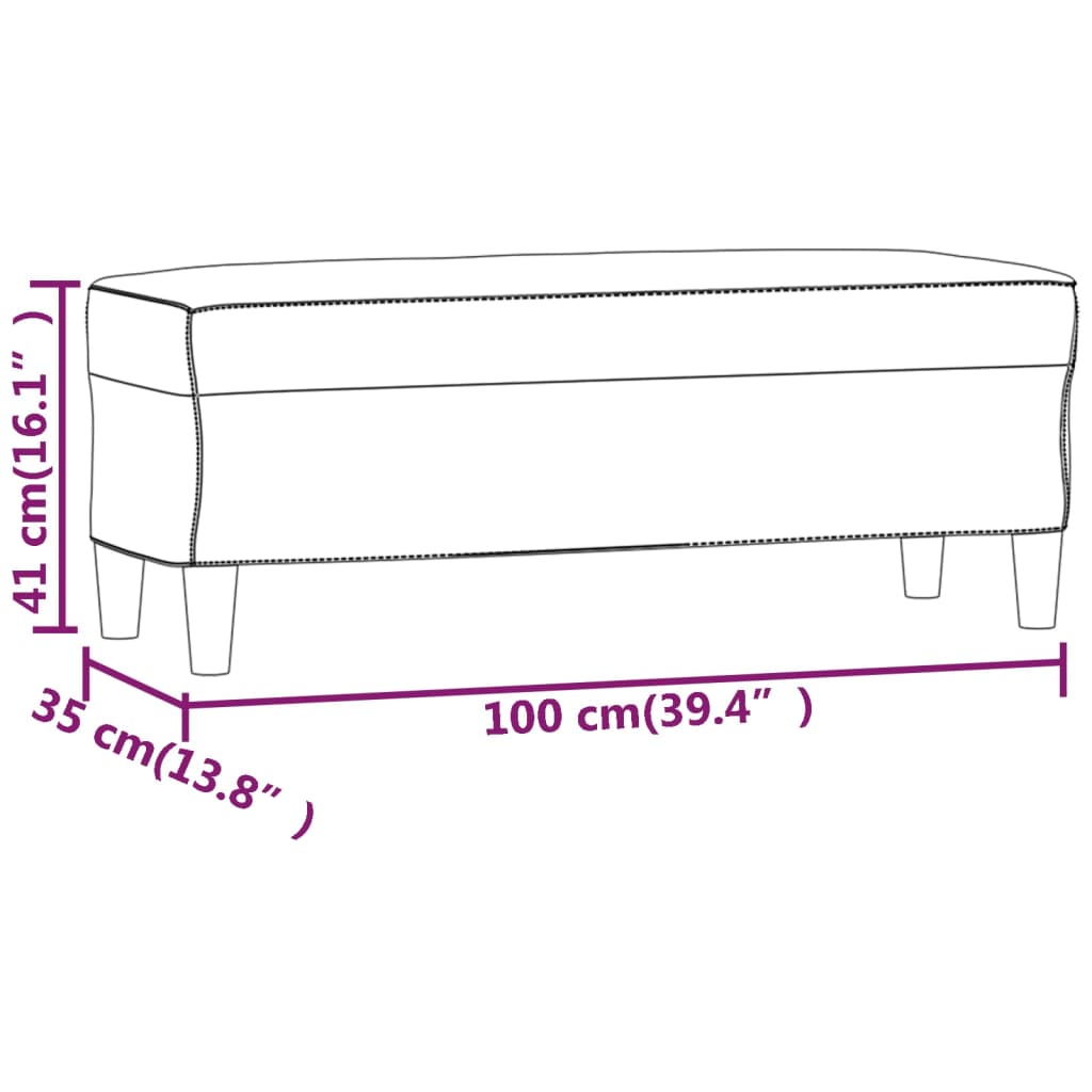 Sitzbank Rosa 100x35x41 cm Samt