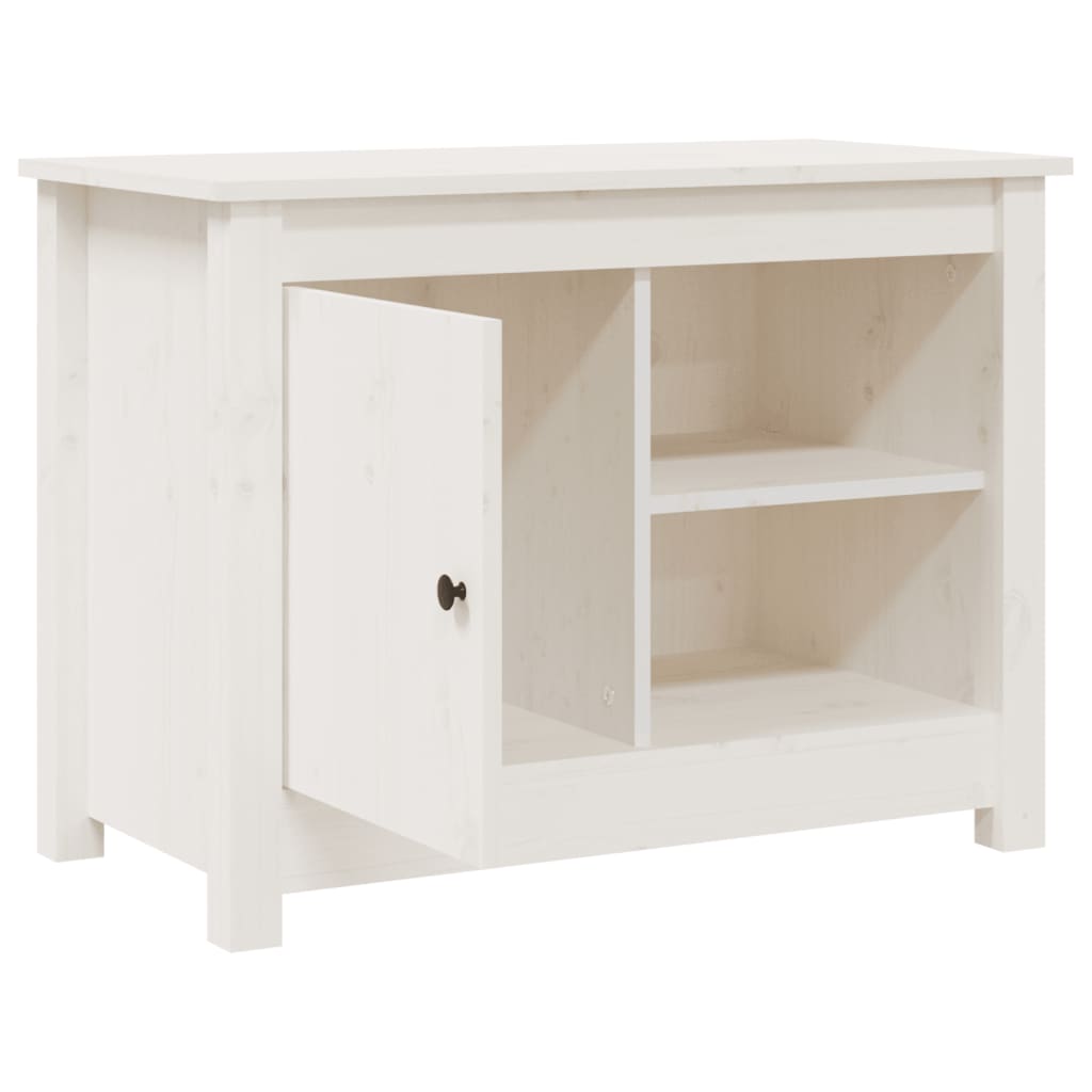 TV-Schrank Weiß 70x36,5x52 cm Massivholz Kiefer