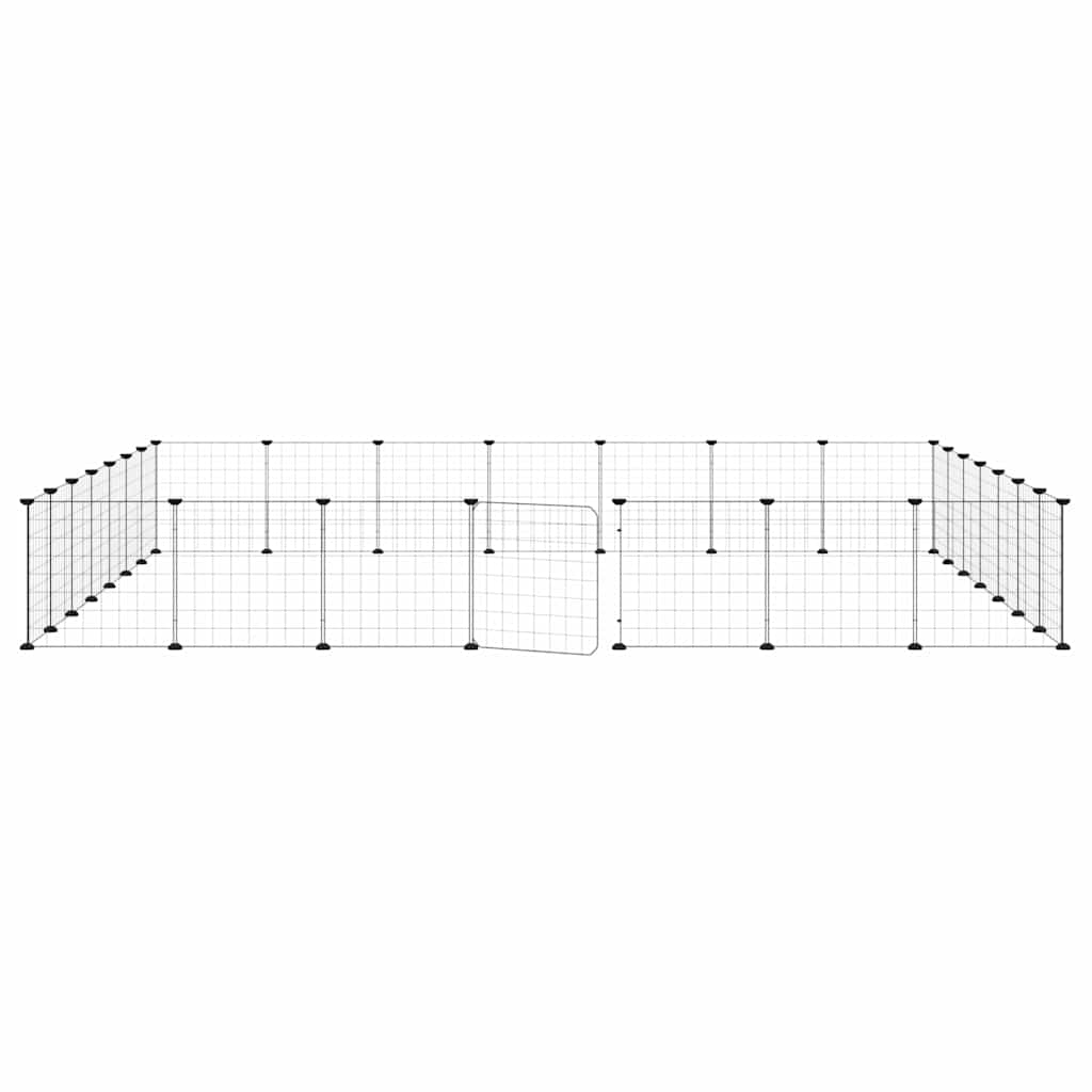 28-tlg. Haustierkäfig mit Tür Schwarz 35x35 cm Stahl