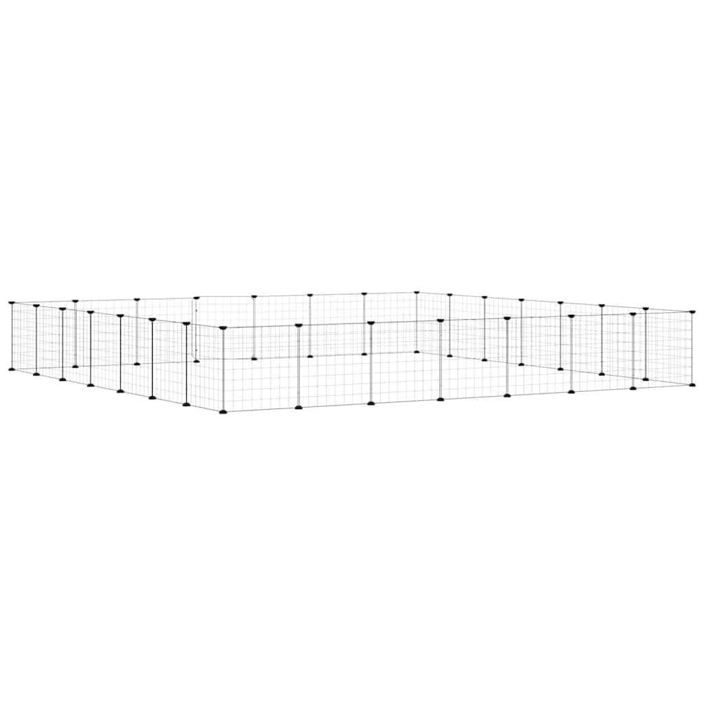 28-tlg. Haustierkäfig mit Tür Schwarz 35x35 cm Stahl