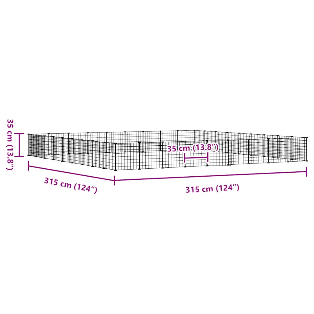 36-tlg. Haustierkäfig mit Tür Schwarz 35x35 cm Stahl