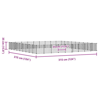 36-tlg. Haustierkäfig mit Tür Schwarz 35x35 cm Stahl
