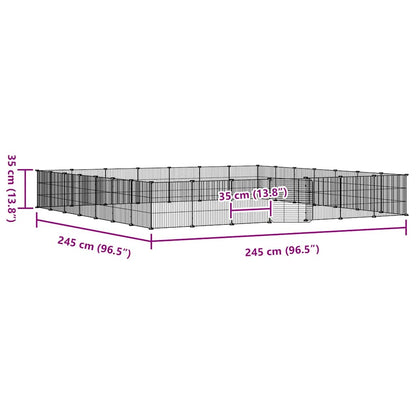 28-tlg. Haustierkäfig mit Tür Schwarz 35x35 cm Stahl