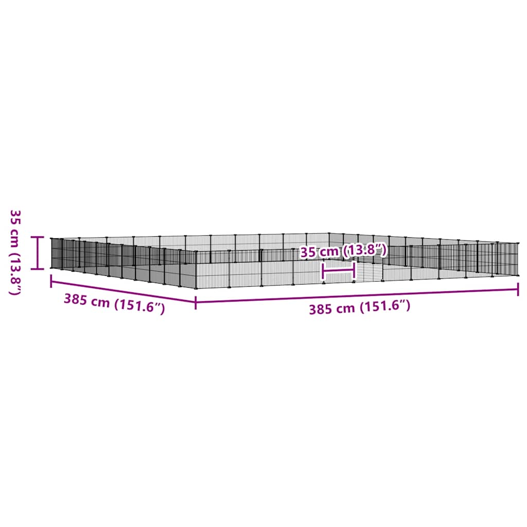 44-tlg. Haustierkäfig mit Tür Schwarz 35x35 cm Stahl