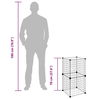 8-tlg. Haustierkäfig Schwarz 35x35 cm Stahl