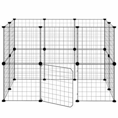 20-tlg. Haustierkäfig mit Tür Schwarz 35x35 cm Stahl